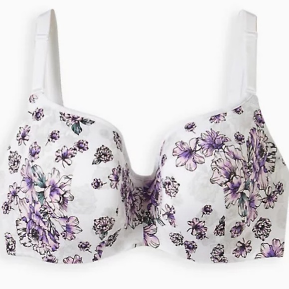 TORRID FULL-COVERAGE BALCONETTE LIGHTLY LINED PRINT 360° BACK SMOOTHING 42DDD